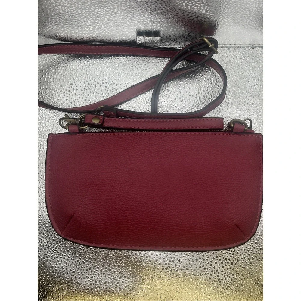 Joy Susan Women's Vegan Leather Wristlet Crossbody Clutch Bag Hot Pink W/ strap - Picture 14 of 16